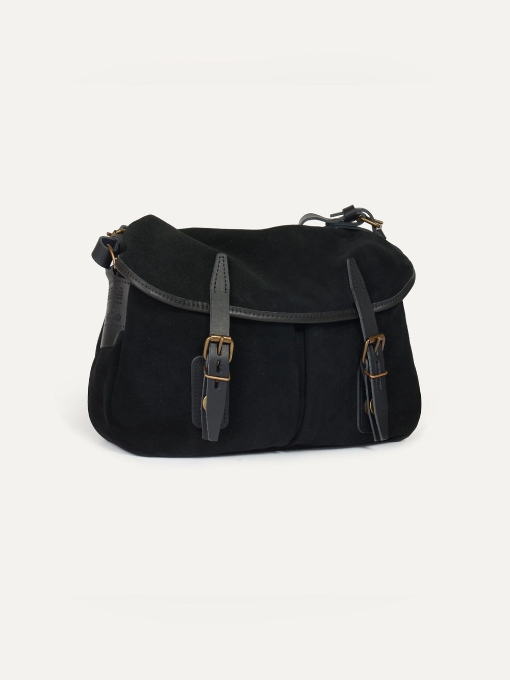 Ralph Lauren Polo Canvas & Leather Black Color American Unisex Messenger Bag